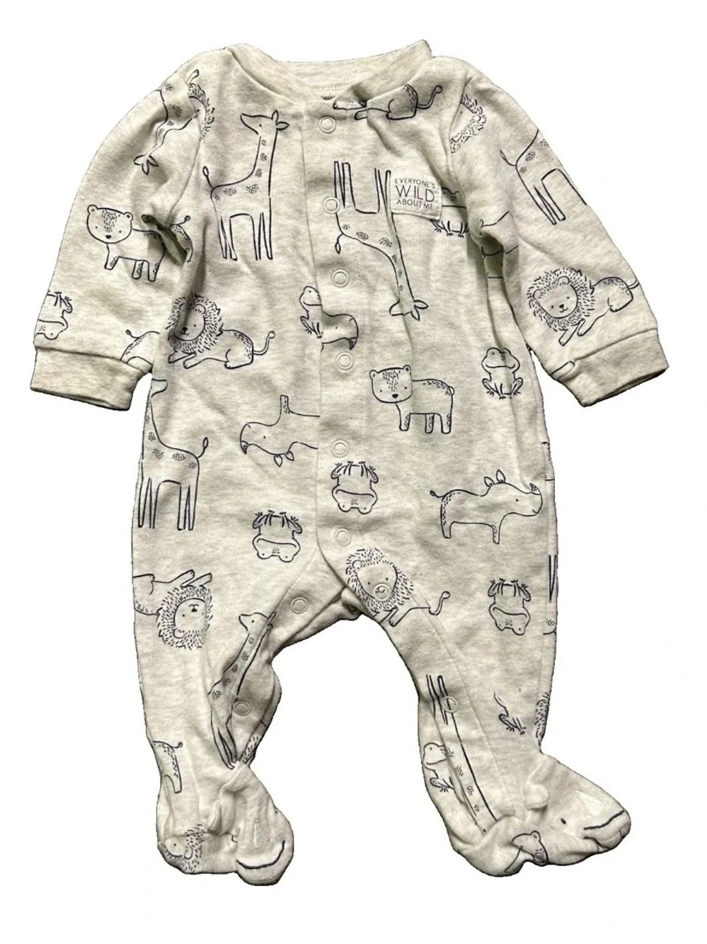 Baby Boy Footie Pajamas Little Brother Animals Space Size 0-3 Months